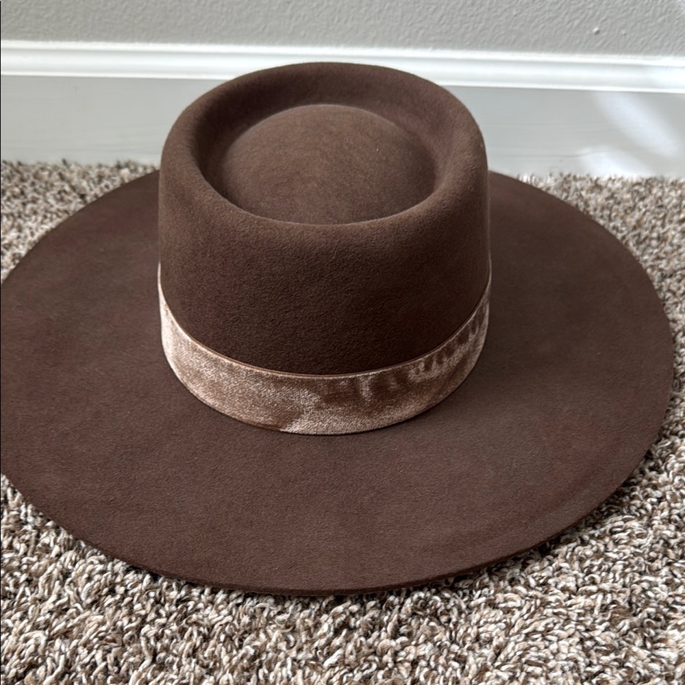 Lack Of Color Brown Wide-Brim Hat